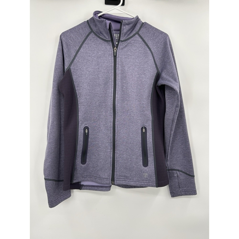 Title Nine Womens Full ZIp Jacket Size M Purple Active Outdoors Hiking Mock Neck